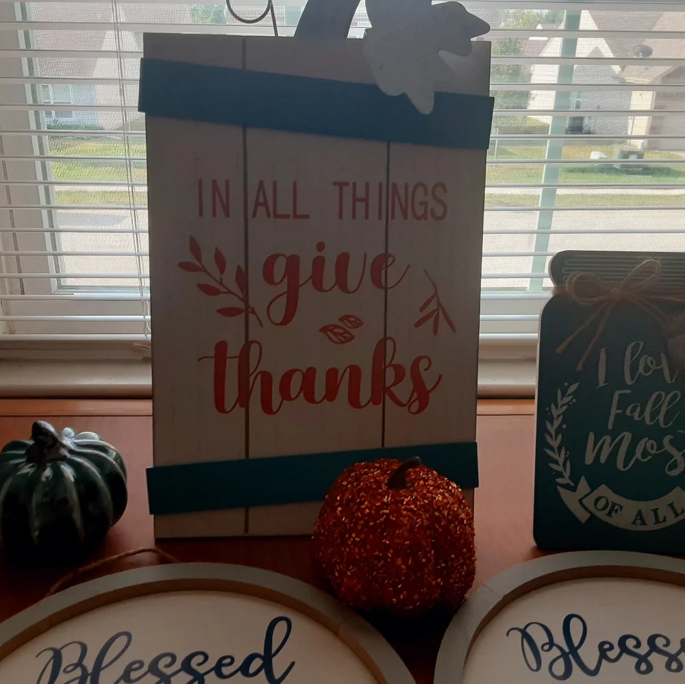 Fall Decor Turquoise 9 Piece Bundle